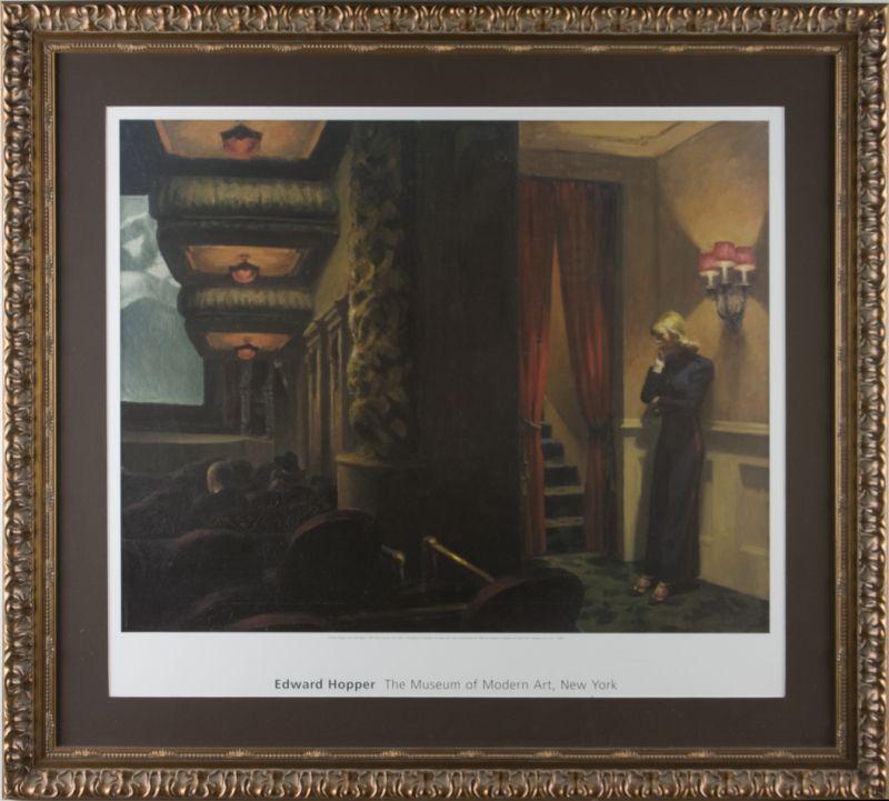 Appraisal: Edward Hopper NY - Framed Print New York Movie lithograph