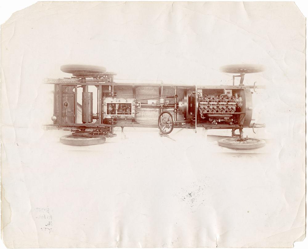 Appraisal: ANTIQUE REAL HISTORICAL PHOTO CAR MATHESON CHASIS Vintage print photo