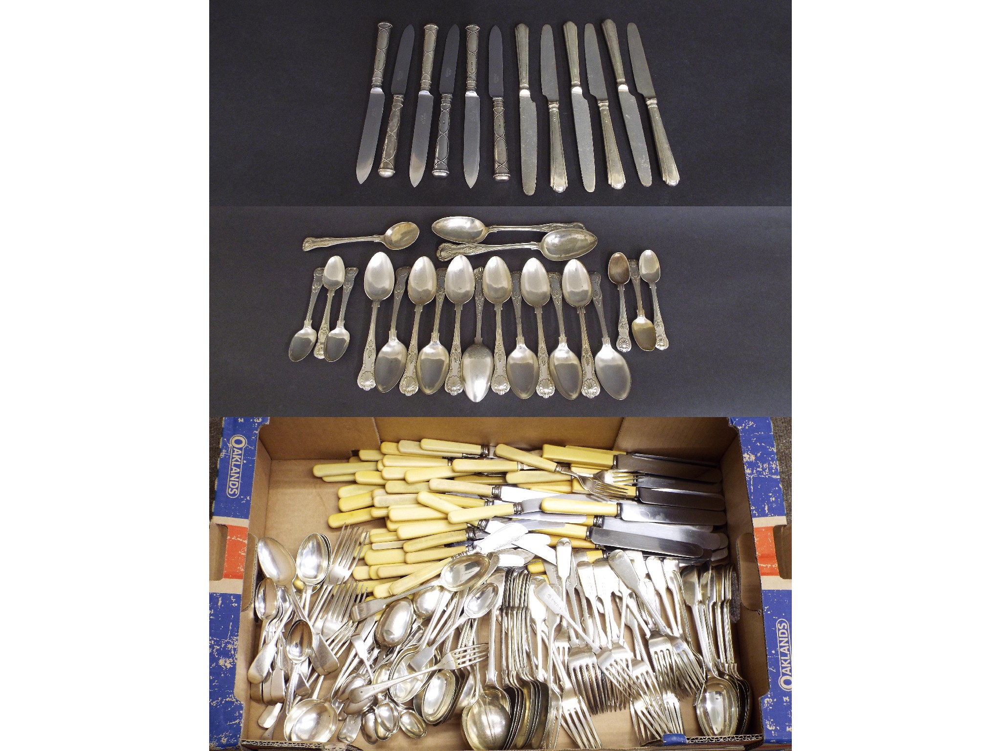 Appraisal: Large quantity of silver plated flatware to include Elkington Co