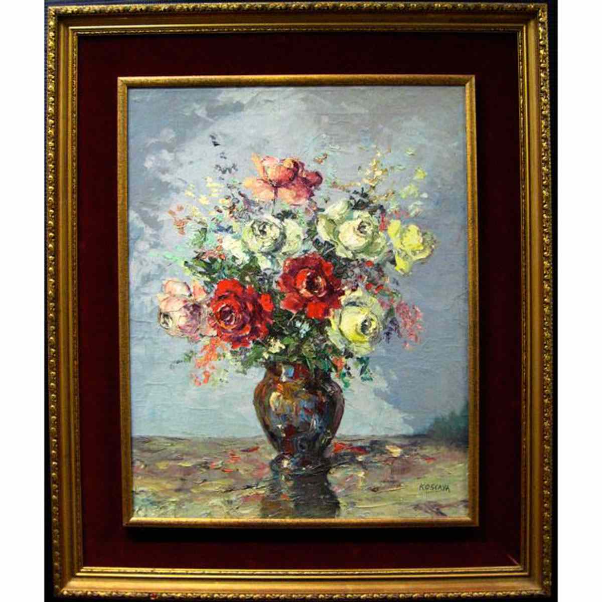 Appraisal: ENRIQUE KOSCAYA RUSSIAN - STILL LIFE - ROSES OIL ON