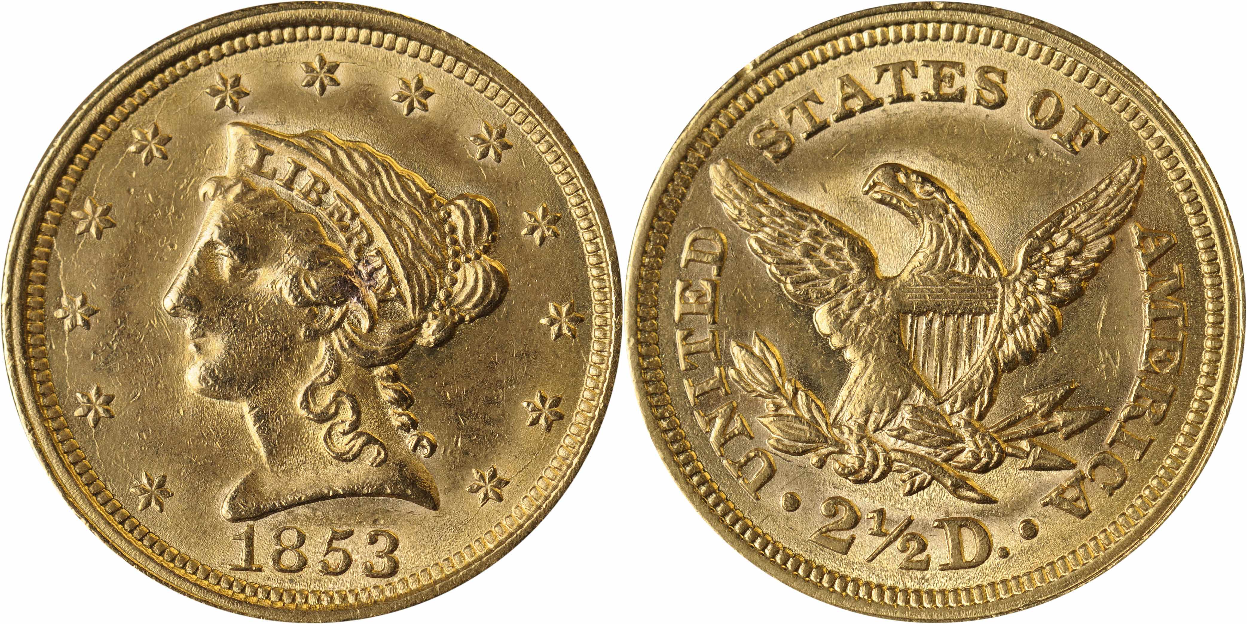 Appraisal: Very crisply detailed for this early quarter eagle from the