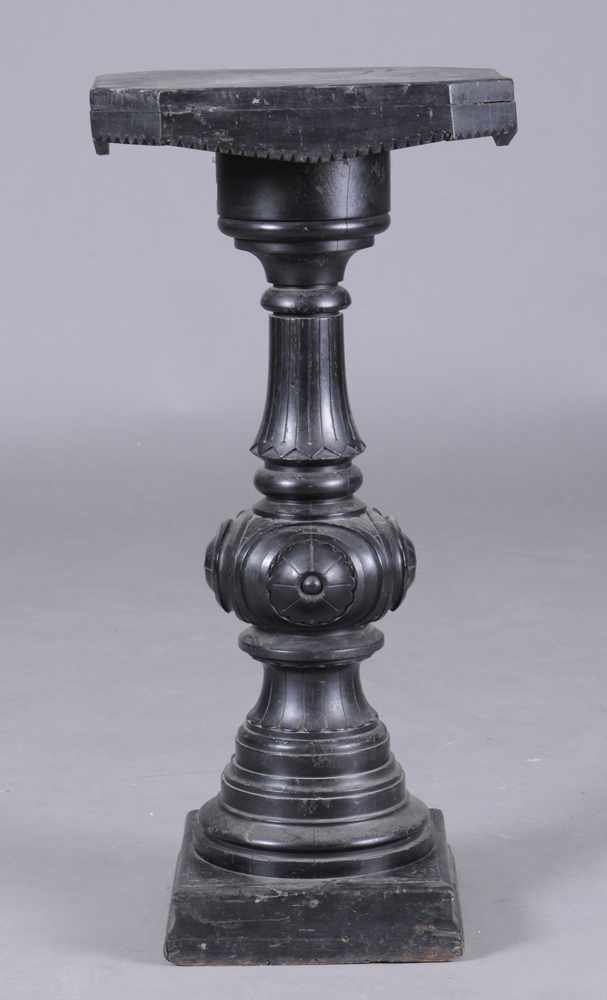 Appraisal: VICTORIAN STYLE EBONIZED PEDESTAL Comprised of antique parts the octagonal