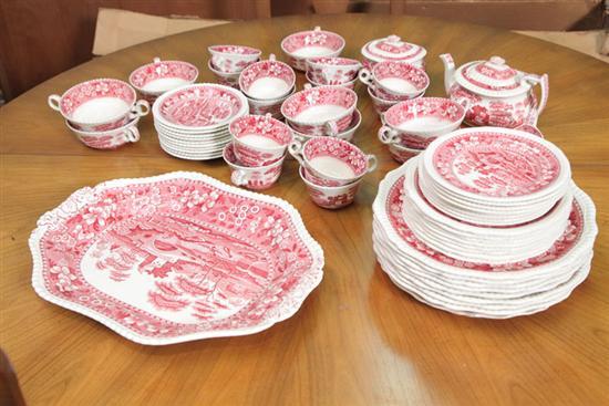 Appraisal: SET OF SPODE CHINA Thirty-eight pieces of red and white