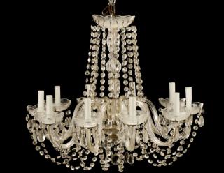 Appraisal: Waterford Style Ten Light Crystal Chandelier A Waterford style ten