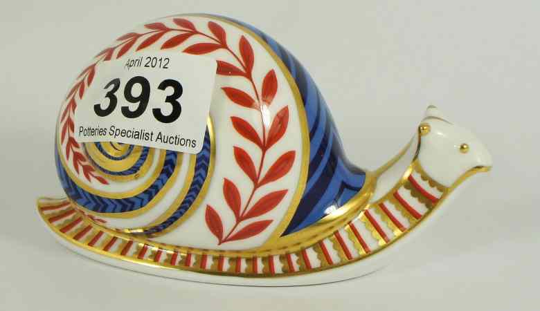 Appraisal: Royal Crown Derby Paperweight Imari Snail Boxed