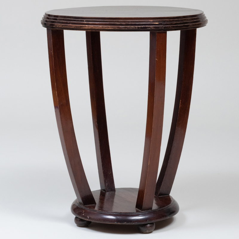 Appraisal: Art Deco Mahogany Side Table x in diam Condition Nicks