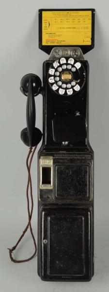 Appraisal: Gray Western -Slot Pay Telephone Circa black metal on wood