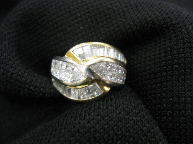 Appraisal: Diamond Ring princess cut baguette diamonds totaling carats in k