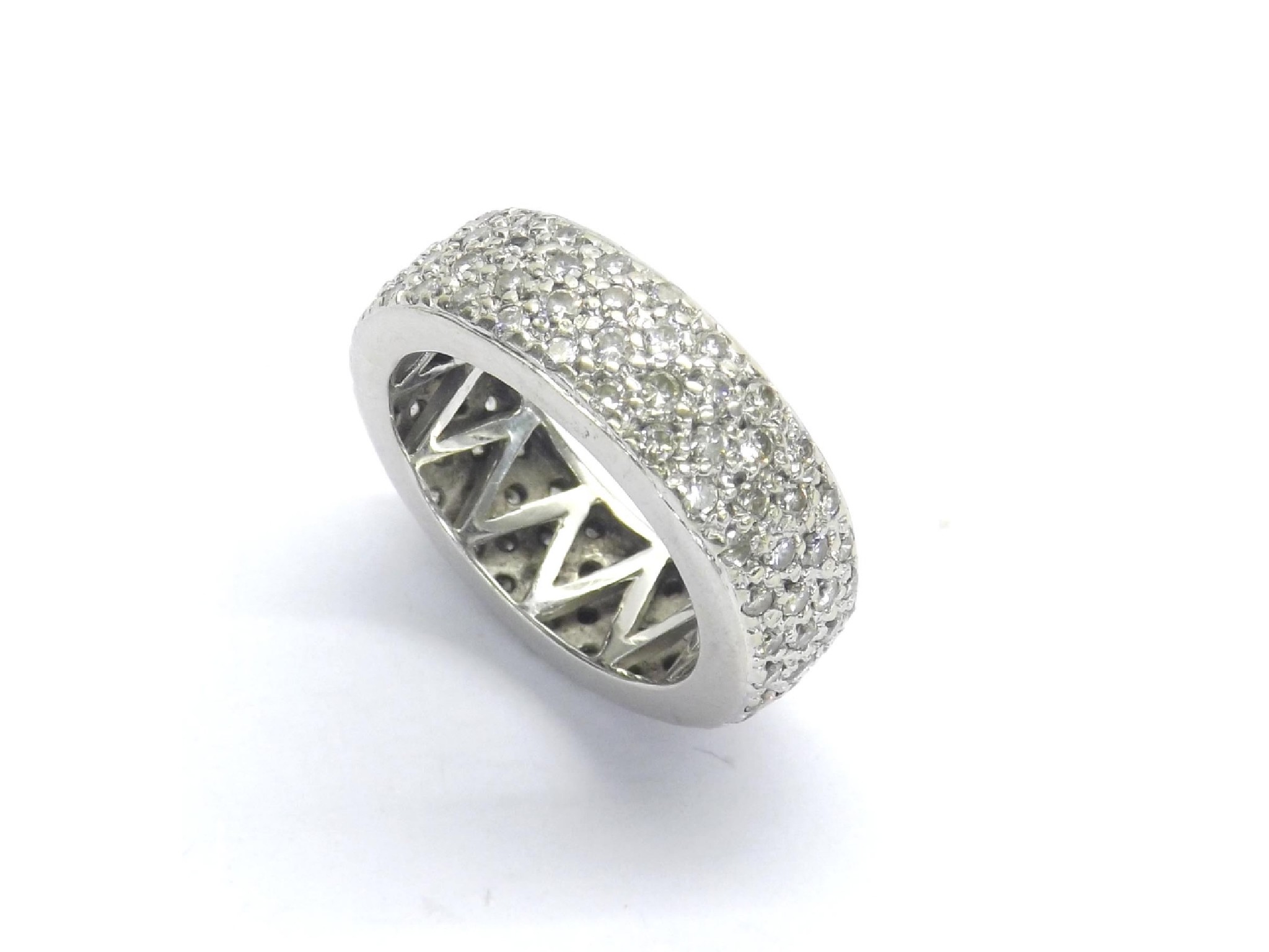 Appraisal: ct white gold pav diamond set full eternity ring round-brilliant