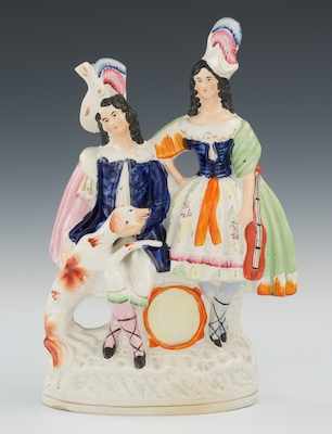 Appraisal: A Fine Staffordshire Figural of Two Musicians The musician couple