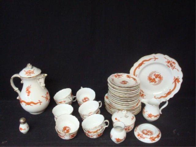 Appraisal: MEISSEN Partial Porcelain Service with Asian Motif Spout of tea