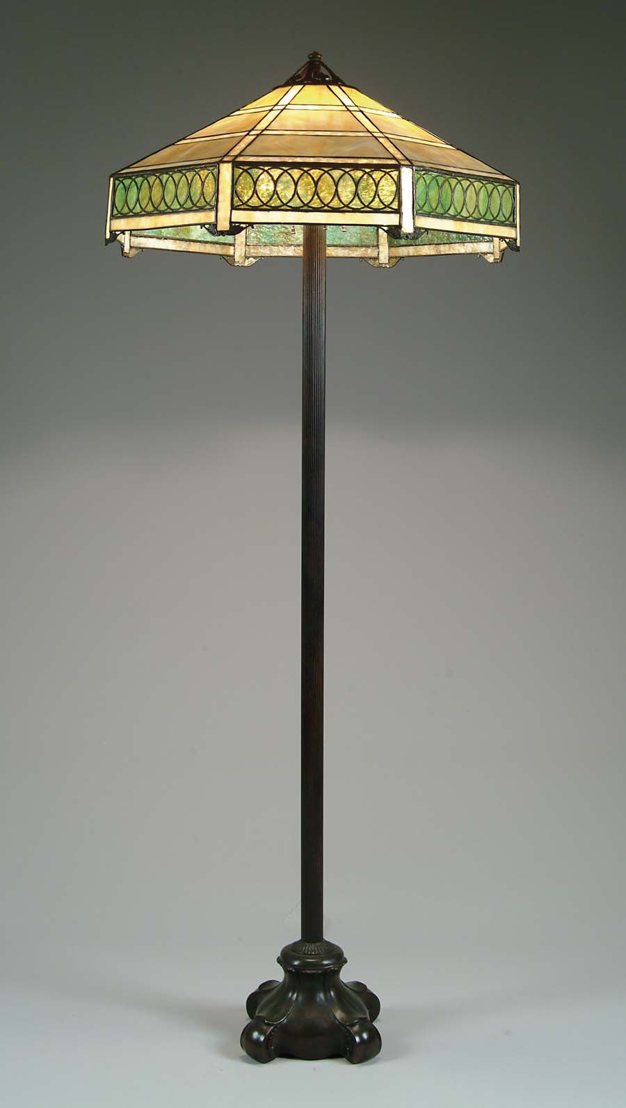 Appraisal: HANDEL LEADED FLOOR LAMP Wonderful Handel floor lamp features eight