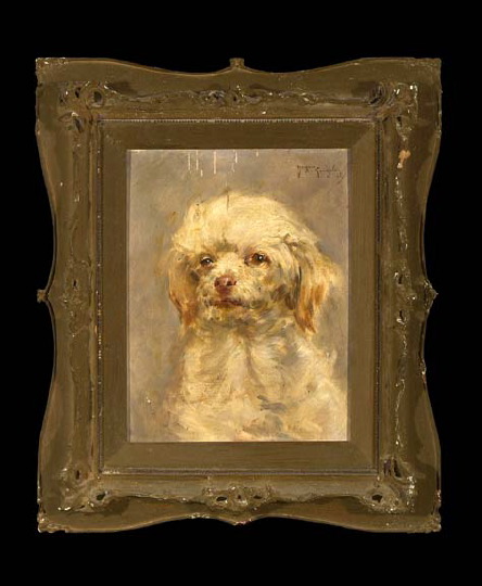 Appraisal: Juan Antonio Gonzalez Spanish - Portrait of a Bichon Frise