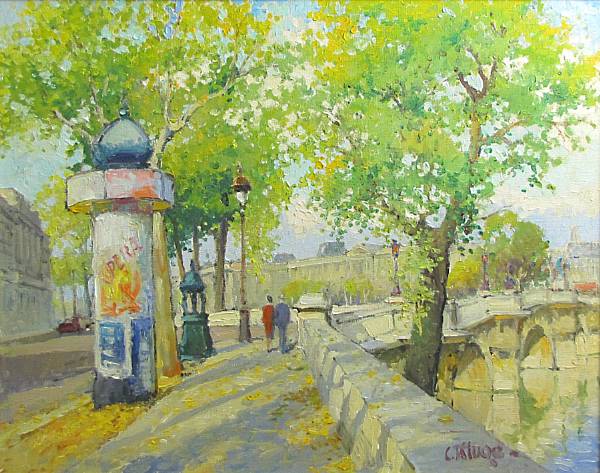 Appraisal: Constantine Kluge French - Le Pont Neuf signed 'C Kluge'