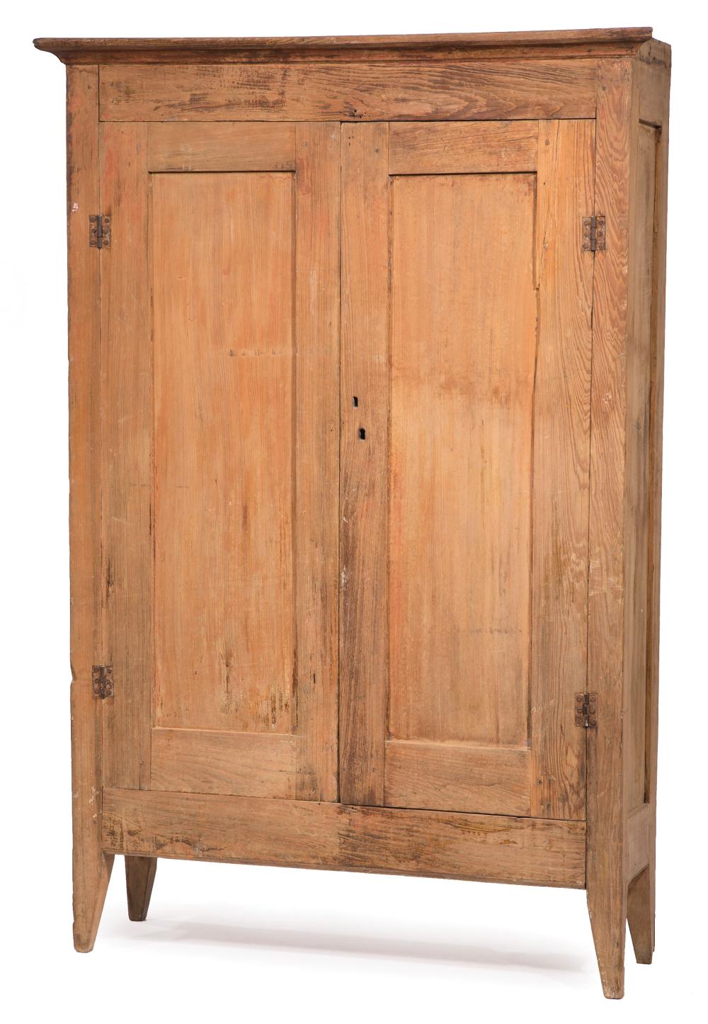 Appraisal: Louisiana Cypress Petite Armoire th c cove molded cornice plain