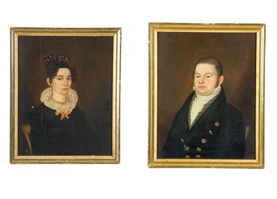 Appraisal: PAIR OF PORTRAITS ATTRIBUTED TO BENJAMIN GREENLEAF MASSACHUSETTS - Oil