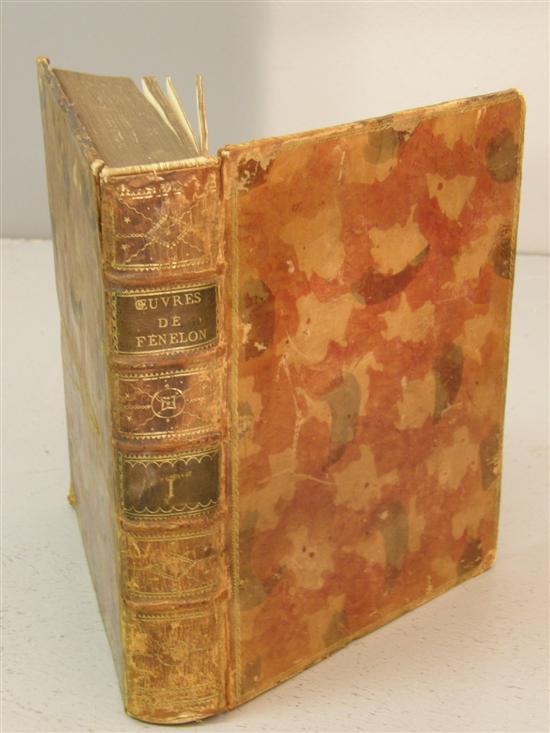 Appraisal: Oeuvres de Fenelon publ Paris parts in one volume leather