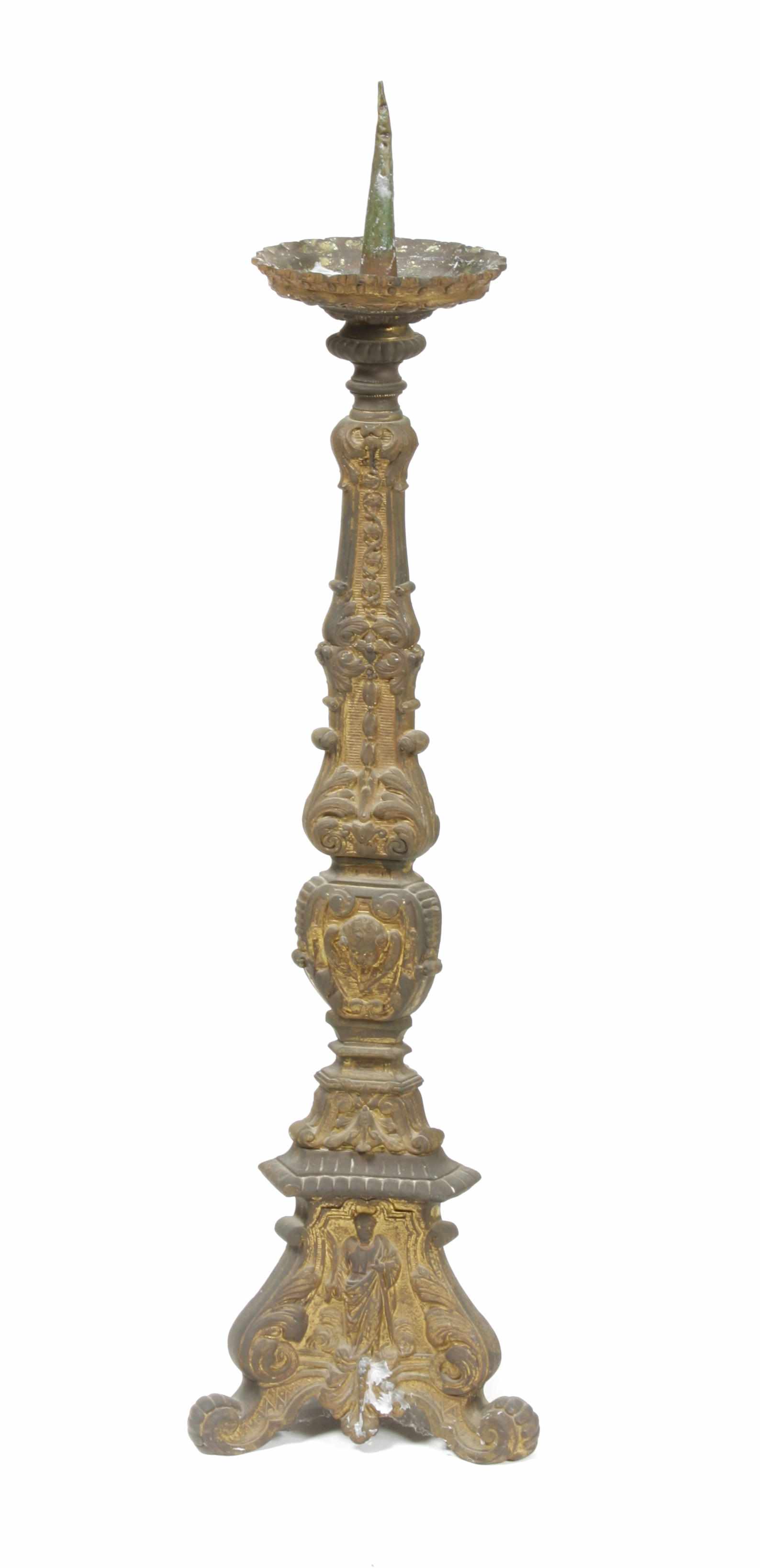 Appraisal: A Renaissance Revival gilt bronze pricket late th centuryheight in