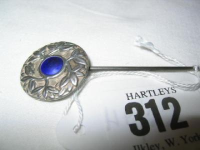 Appraisal: A CHARLES HORNER SILVER HAT PIN the circular hinged top