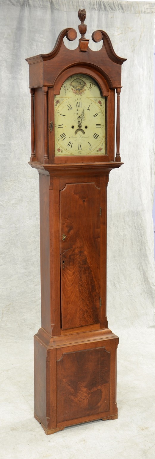 Appraisal: Walnut American Federal tall case clock by Morgan Hollinshead Moores