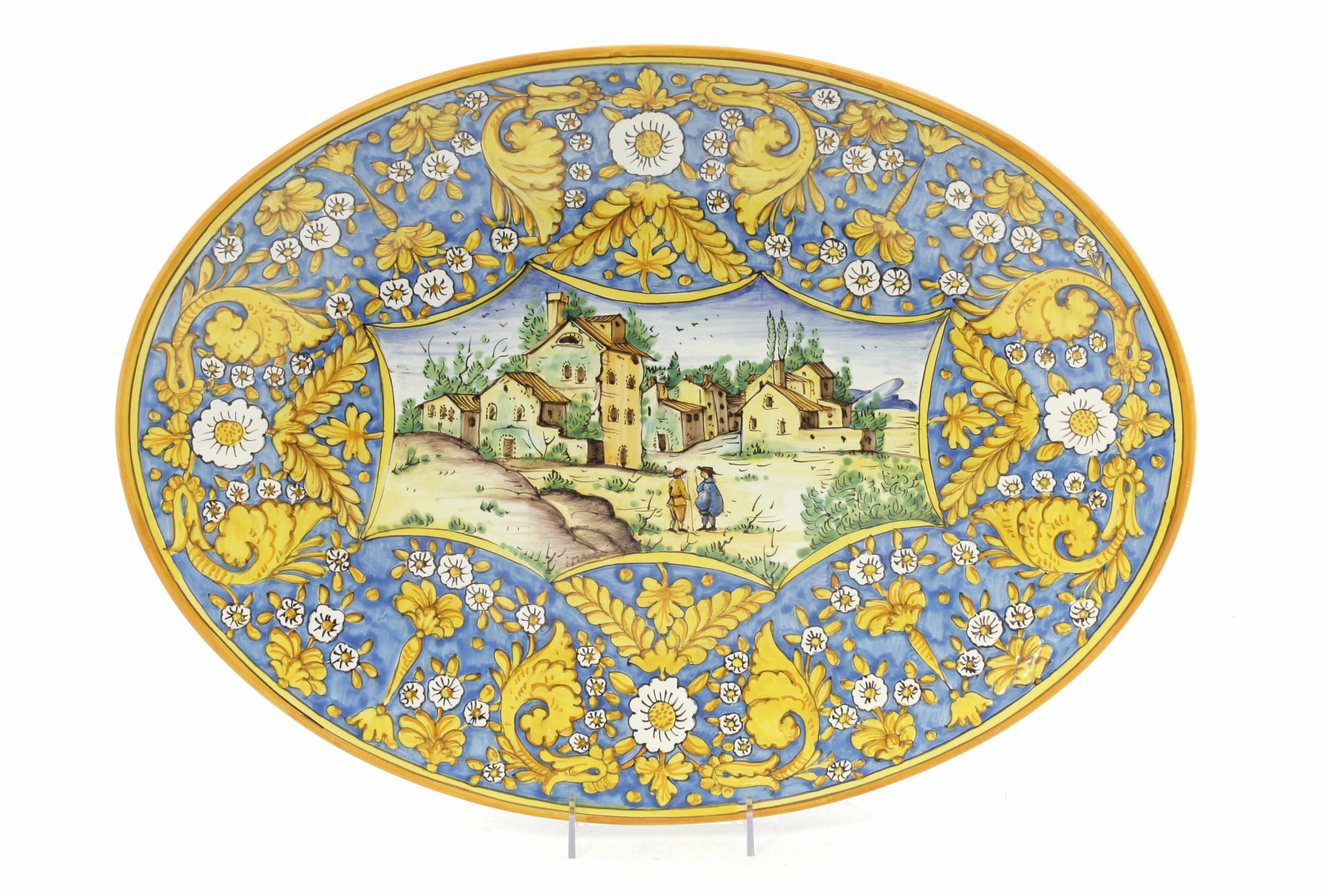 Appraisal: A pair of Italian majolica style chargers width in depth