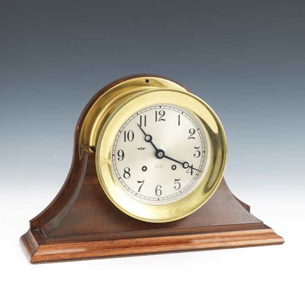 Appraisal: CHELSEA SHIPS BELL CLOCK clock case thick x high x