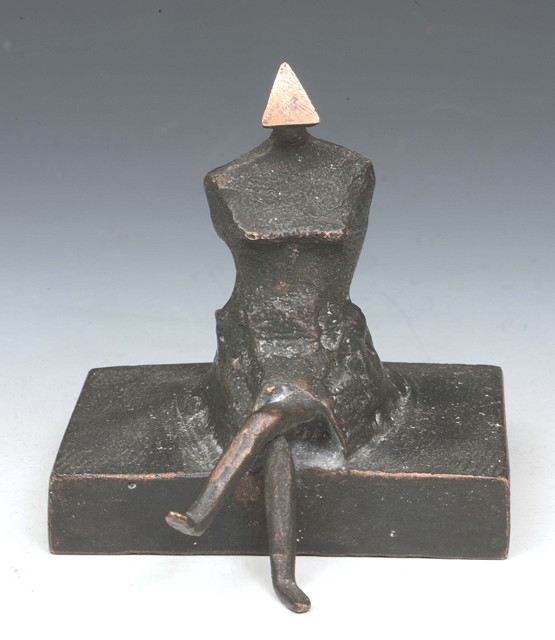 Appraisal: Lynn Chadwick British - Miniature figure III bronze with dark