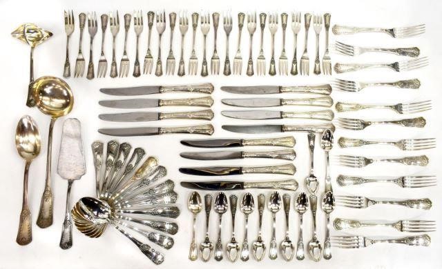 Appraisal: lot of French silver plate flatware service S F A