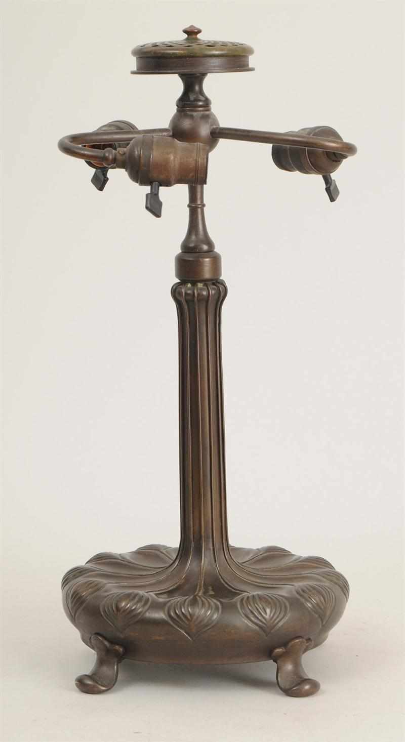 Appraisal: TIFFANY STUDIOS BRONZE LAMP BASE Marked Tiffany Studios New York