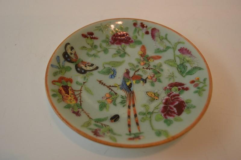 Appraisal: SIGNED TH CENTURY CHINESE FAMILLE ROSE BUTTERFLY AND BIRD DECORATED