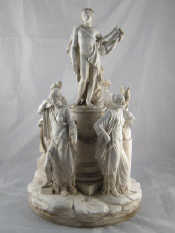 Appraisal: A th century Parian ware centrepiece in the form of