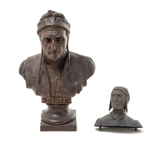 Appraisal: Sale Lot A Continental Bronze Bust depicting Dante Alighieri raised