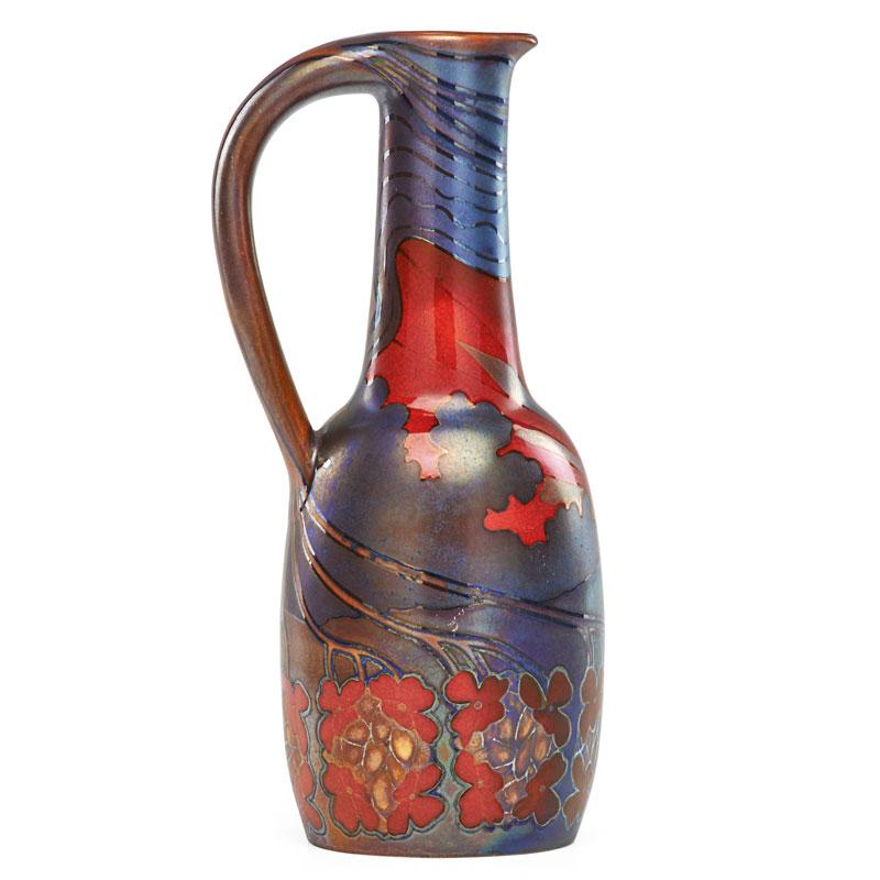 Appraisal: ZSOLNAY Fine pitcher eosin glaze Condition Report Overall excellent condition