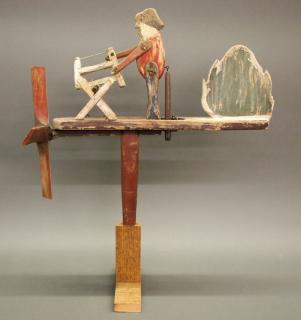 Appraisal: Folk Art Sawing Man whirligig An American Folk Art Sawing