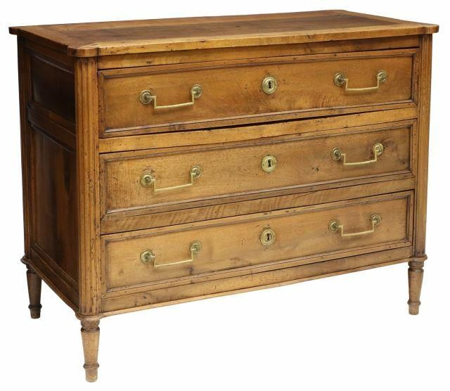 Appraisal: French Louis XVI style walnut commode early th c projecting