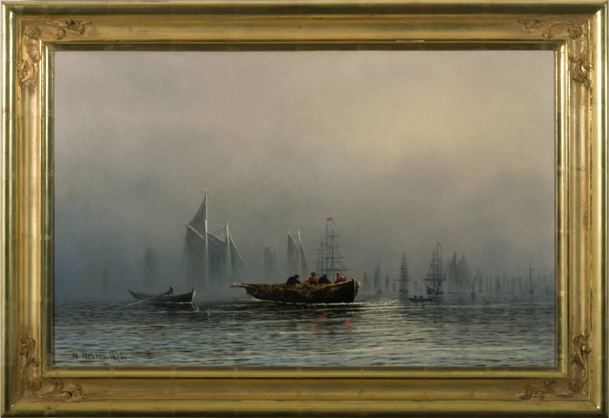 Appraisal: WESLEY ELBRIDGE WEBBER - FISHERMEN IN A FOG SHROUDED HARBOR