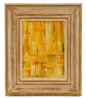 Appraisal: W C Appleby Yellow Abstraction Oil on Board W C