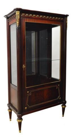 Appraisal: French Louis XVI style mahogany vitrine NF Meuble mid th