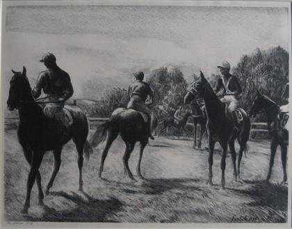 Appraisal: three lithographs PAUL FROELICH american - RIDERS UP titled in