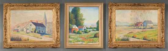 Appraisal: Edwin Laurence Harper American b Three framed landscape oils on