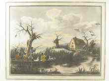 Appraisal: A hand coloured th c print ''Duck Shooting'' by Thomas