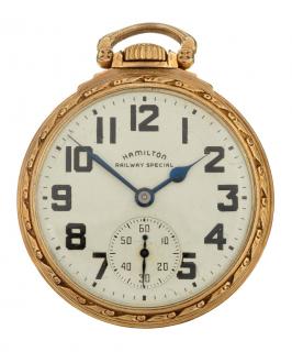 Appraisal: Hamilton Railway Special Gold Pocket Watch Hamilton Hamilton Railway Special