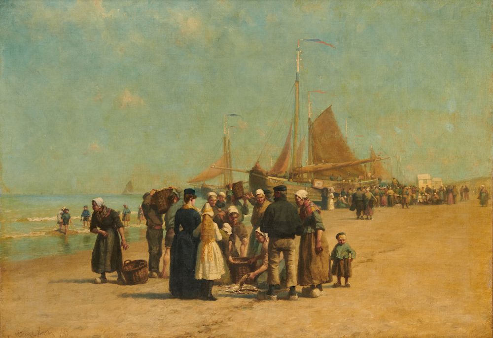 Appraisal: WILLIAM EDWARD NORTON American - Fish Sale on the Beach