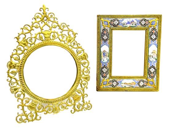 Appraisal: Two late Victorian mirrors Guerin cast-brass vanity mirror elaborate pierced