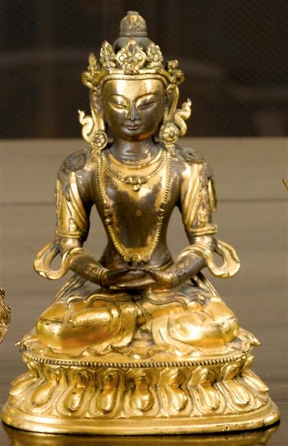 Appraisal: Sino Tibetan gilt bronze Buddhist deity th th century