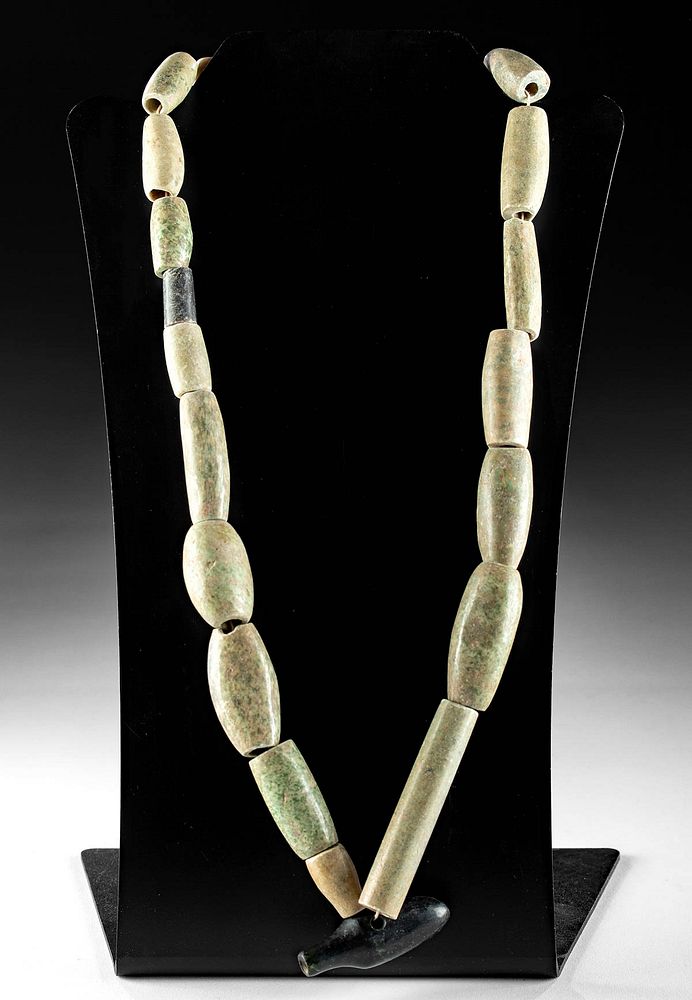 Appraisal: Mezcala Chontal Greenstone Black Stone Beads Pre-Columbian Mexico Guerrero region