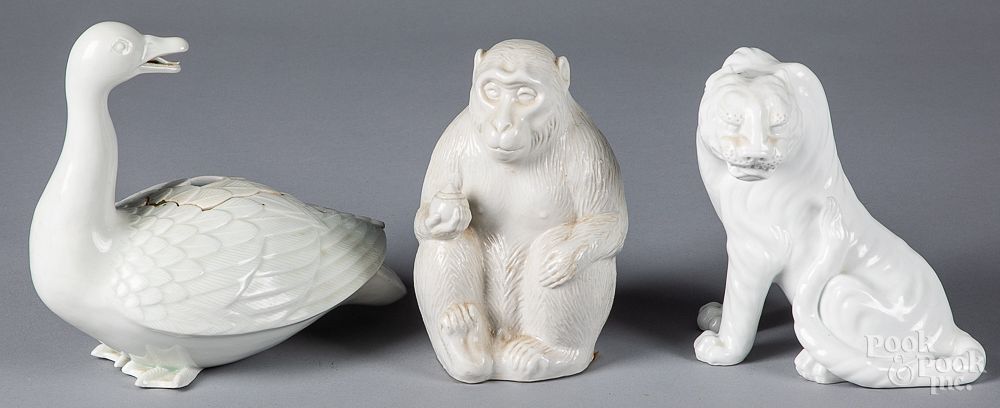 Appraisal: Three Japanese Hirado porcelain animals Three Japanese Hirado porcelain animals