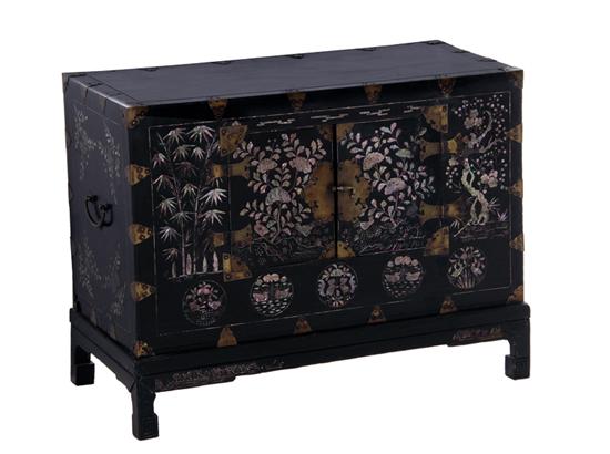 Appraisal: Chinese nacre-inlaid cabinet Qing dynasty H W D Provenance Estate