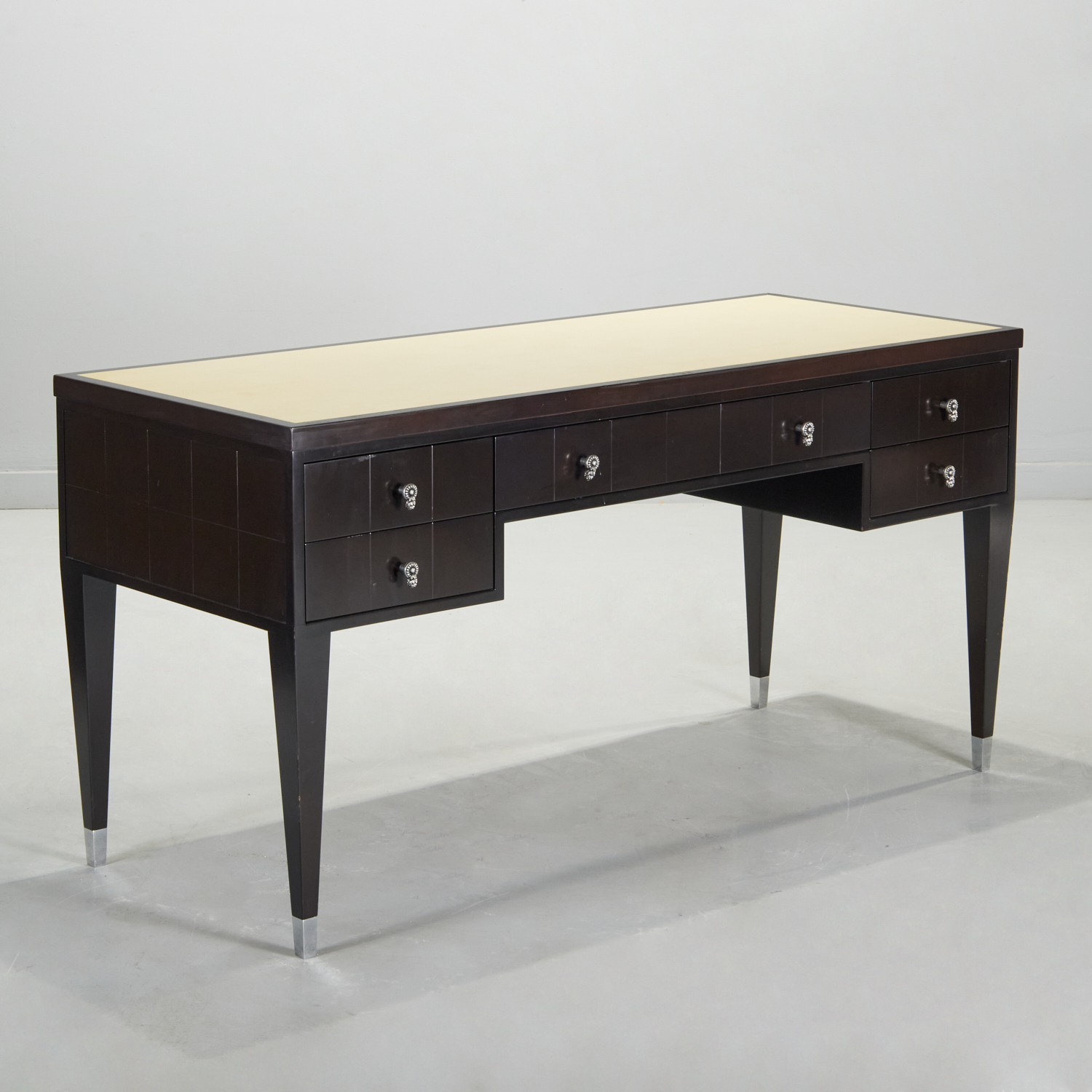 Appraisal: CUSTOM EBONIZED BUREAU PLAT PETER MARINO th c USA rectangular