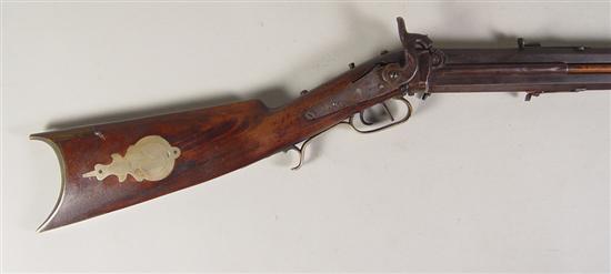 Appraisal: Rare Swivel Breech Kentucky Rifle in Percussion Originally caliber over